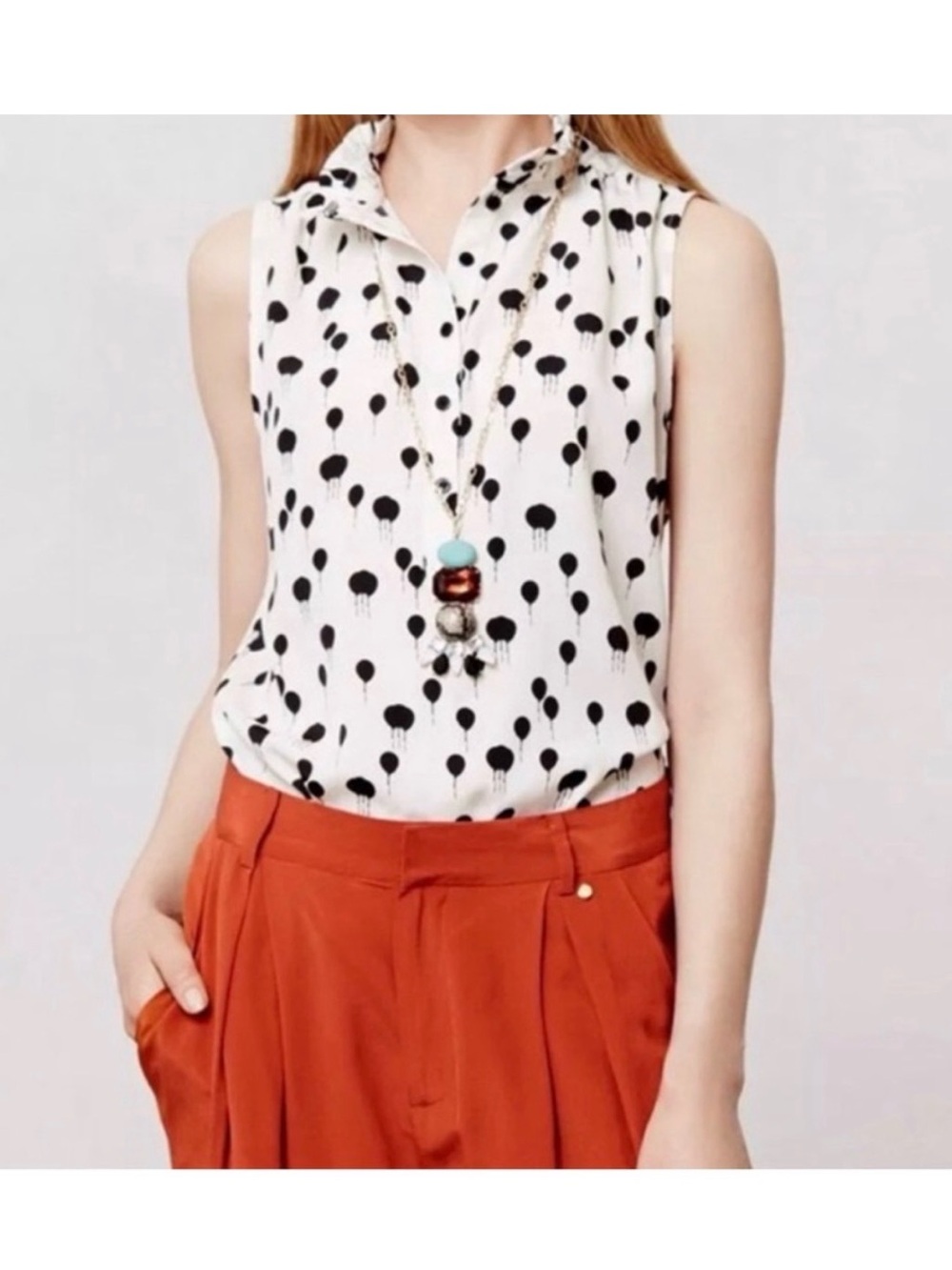 Maeve by Anthropologie “Float On” Ballon Print
 Sleeveless Blouse